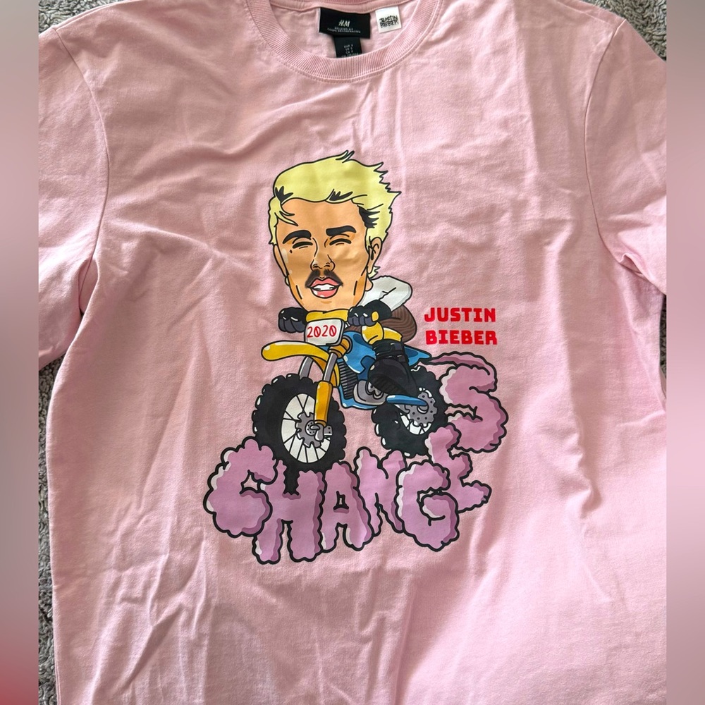 H&M x Justin Bieber Unisex Pink Changes Tshirt